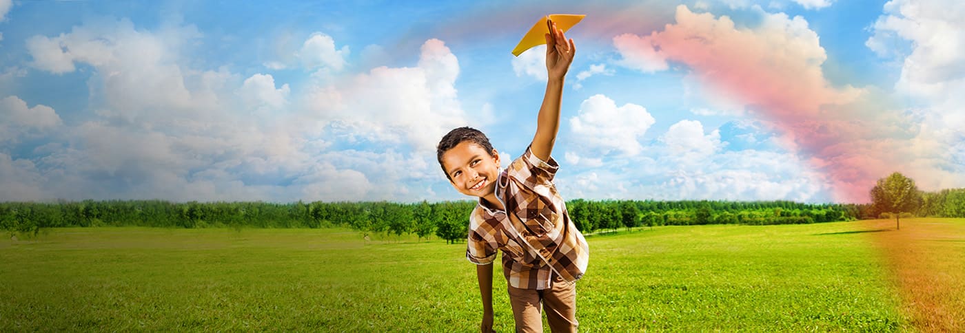 kids is playing with paper plane, insurance in malaysia like takaful protect your family